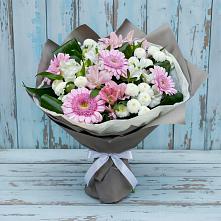 Букет цветов из:  Герберы, Альстромерии и Хризантемы в Чернышковский
