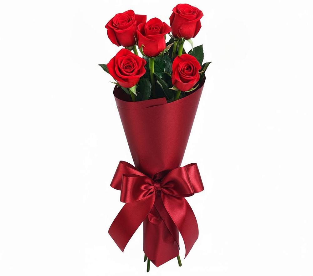 Букет 5 Красных роз Эдлесс Лав в Чернышковский
