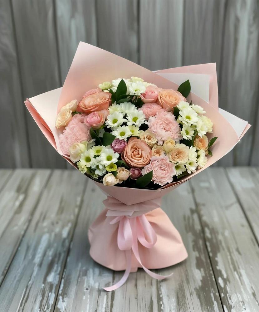 Букет цветов из: Гвоздики, Розы и Хризантемы в Чернышковский