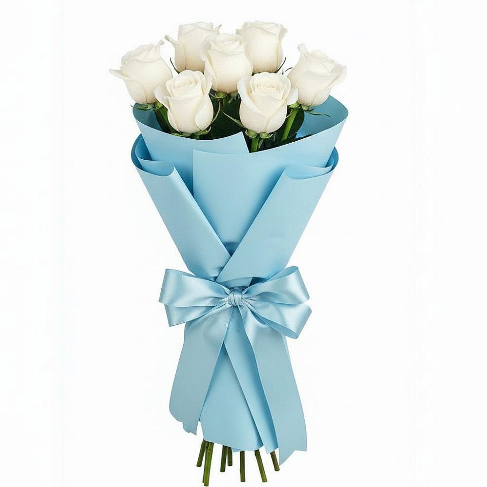 Букет 7 белых роз Проуд в Чернышковский
