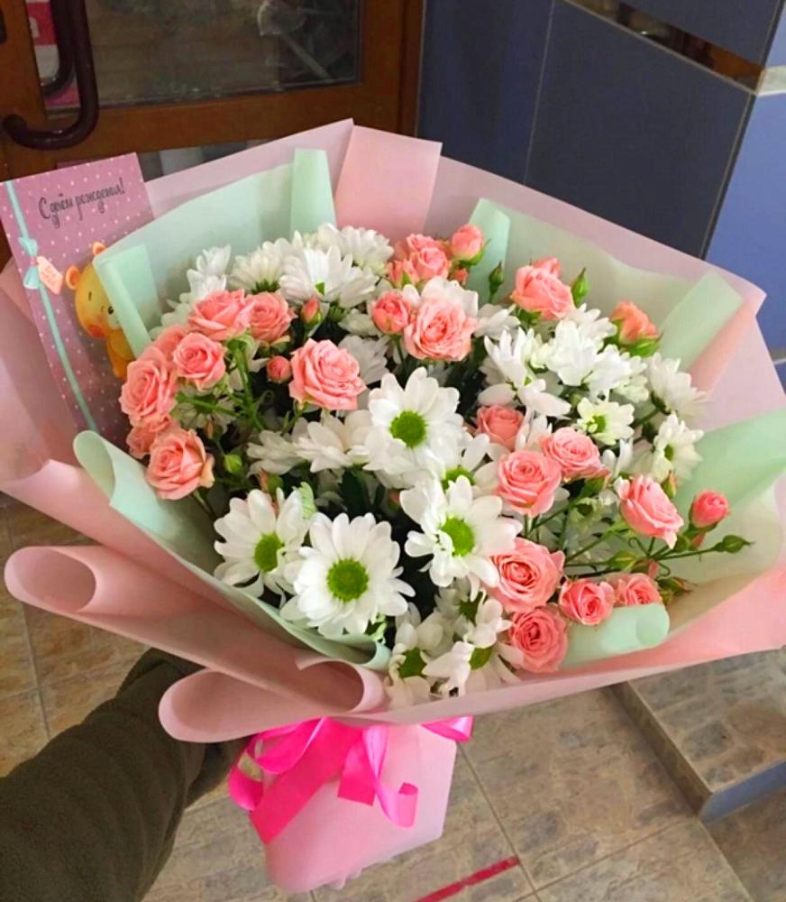 Букет цветов из: Розы и Хризантемы в Чернышковский