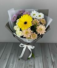 Букет цветов из:  Розы, Герберы и Хризантемы в Чернышковский