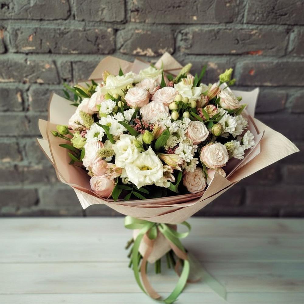Букет цветов из: Альстромерии, Розы и Хризантемы в Чернышковский