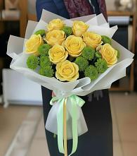 Букет цветов из:  Хризантемы и Розы в Чернышковский