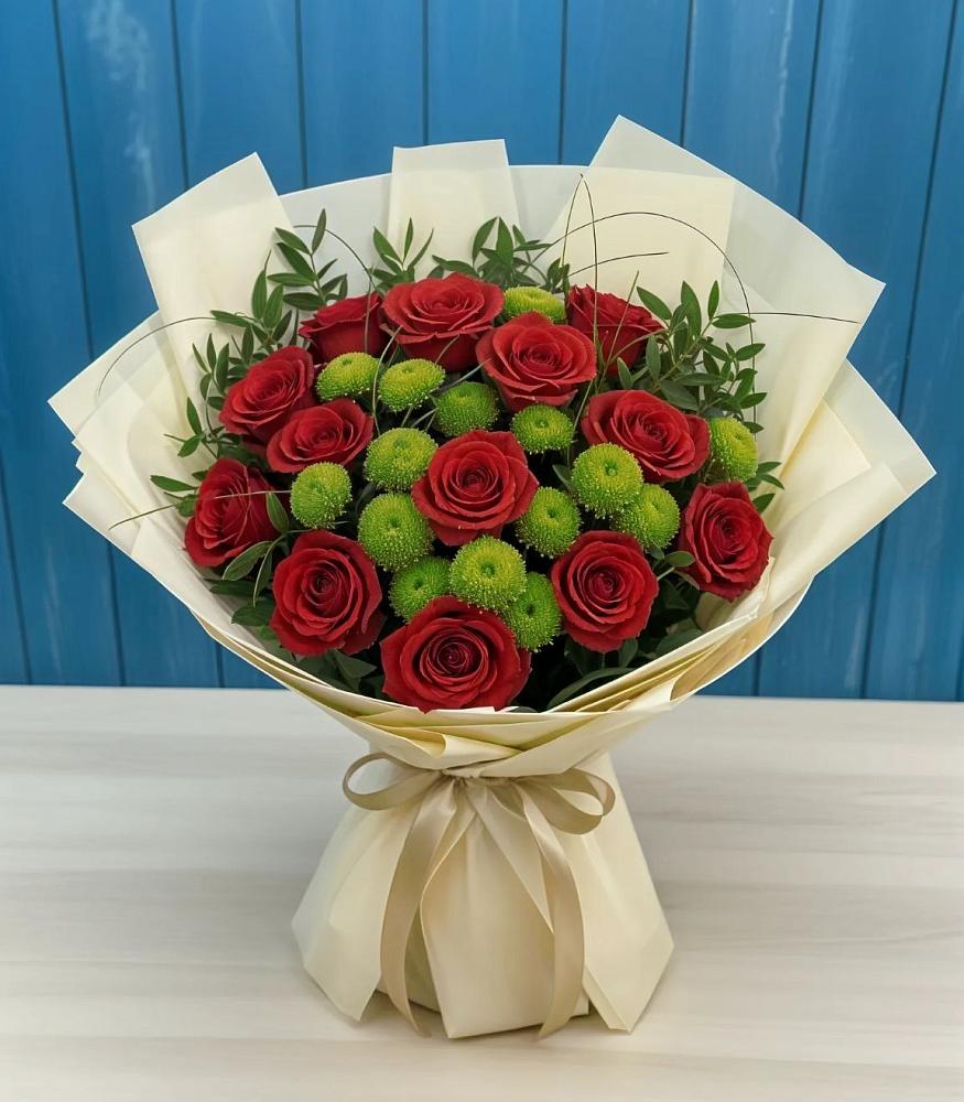 Букет цветов из: Розы и Хризантемы в Чернышковский