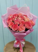 Букет 15 Розовых роз Равель в Чернышковский