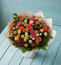Букет Микс из разноцветных кустовых роз #REPLACE_PRED# Чернышковский
